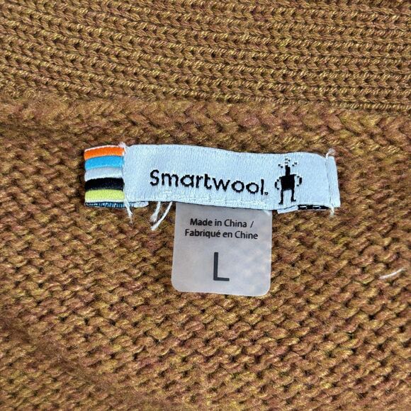 Smartwool Cozy Lodge Boyfriend Cardigan Sweater Women's Large Brown Merino Wool - Picture 6 of 9